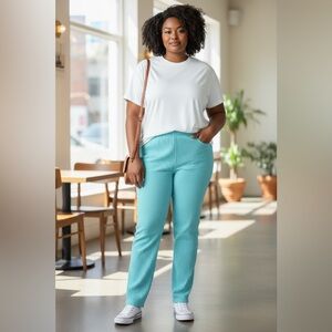 Appleseed's Turquoise Women's Straight Leg Pants EUC